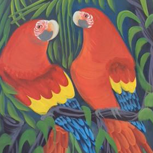 Colorful Tropical Parrots